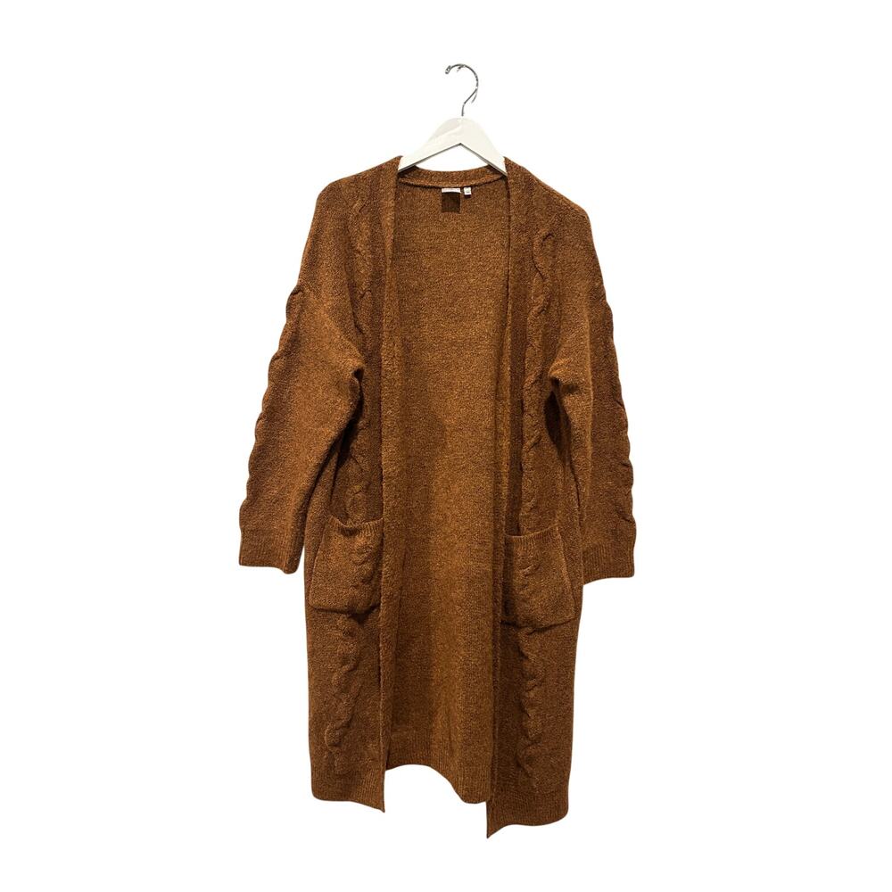 Brown Size Large XL Fuzzy Cardigan with Pockets Travel Office Business Casual